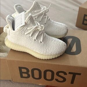 Yeezy Kids Shoes in White and Cream